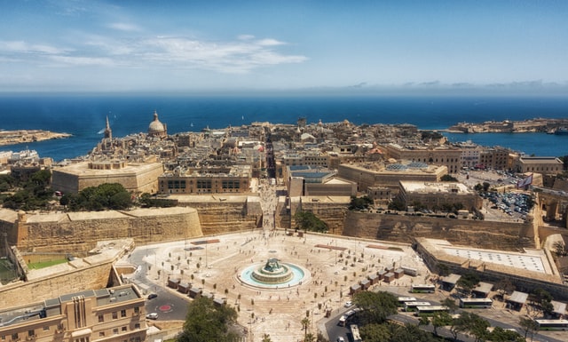 Valletta City Gate, aerial view